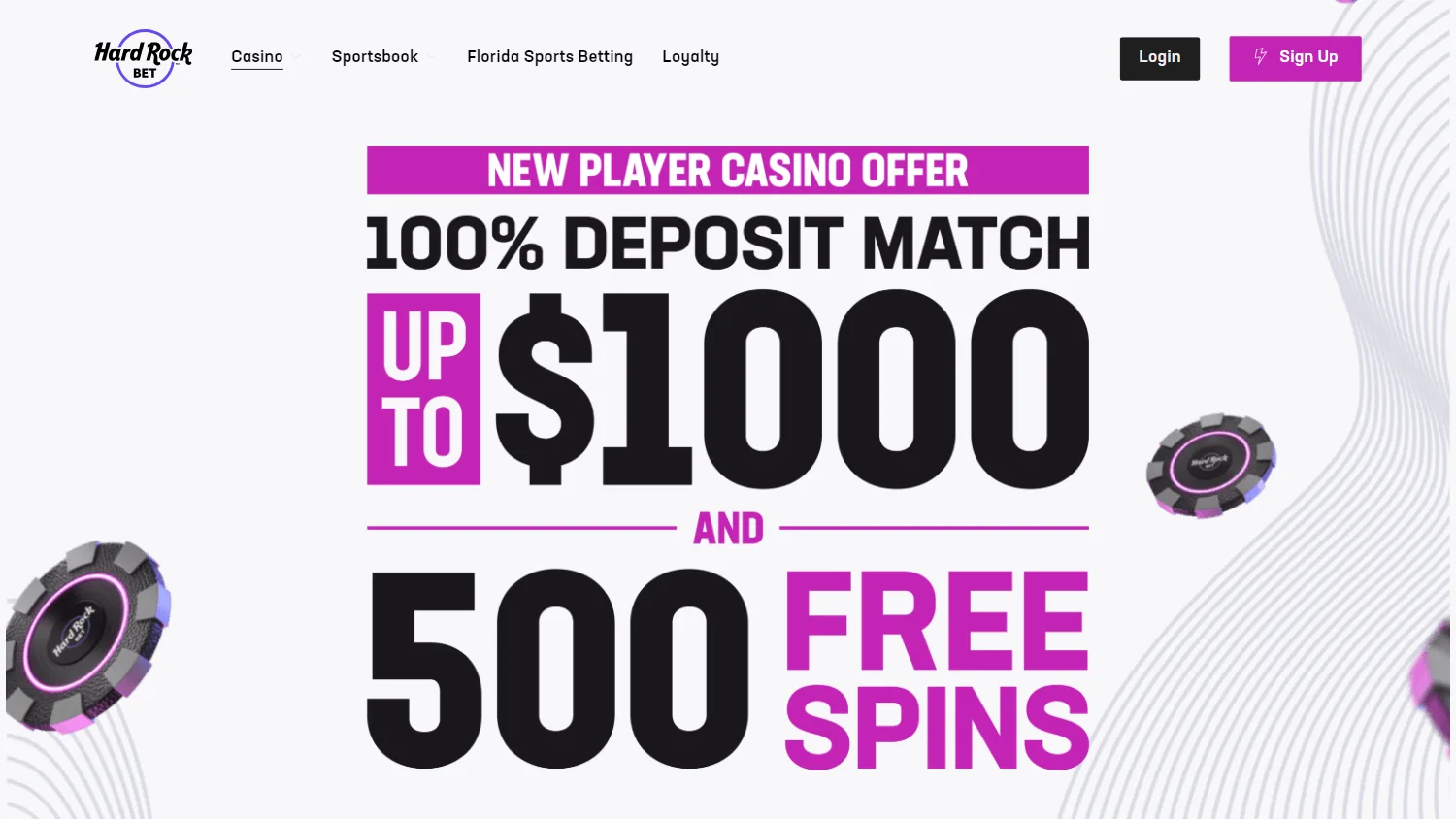 Rockbet Casino homepage on desktop